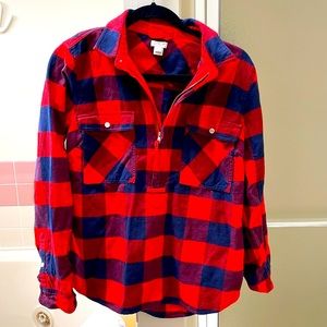J Crew Half ZIP flannel
